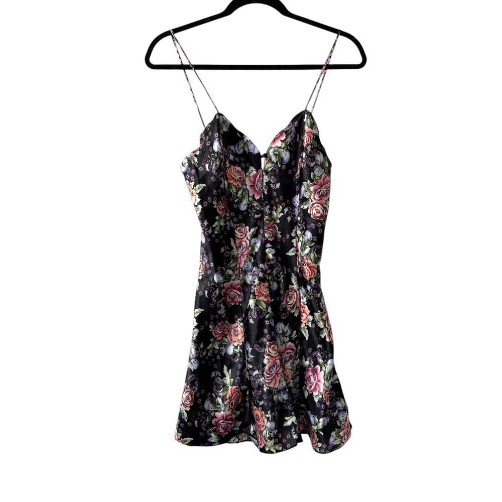 Vintage 90s Victoria’s Secret Babydoll Floral Satin Mini Slip Dress S